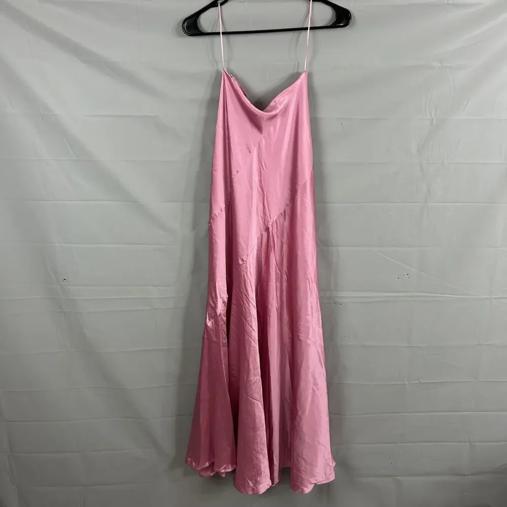 Cult Gaia Skirt Small Pelli Maxi Silk Satin Pink Skirt Party Formal Dressy Chic